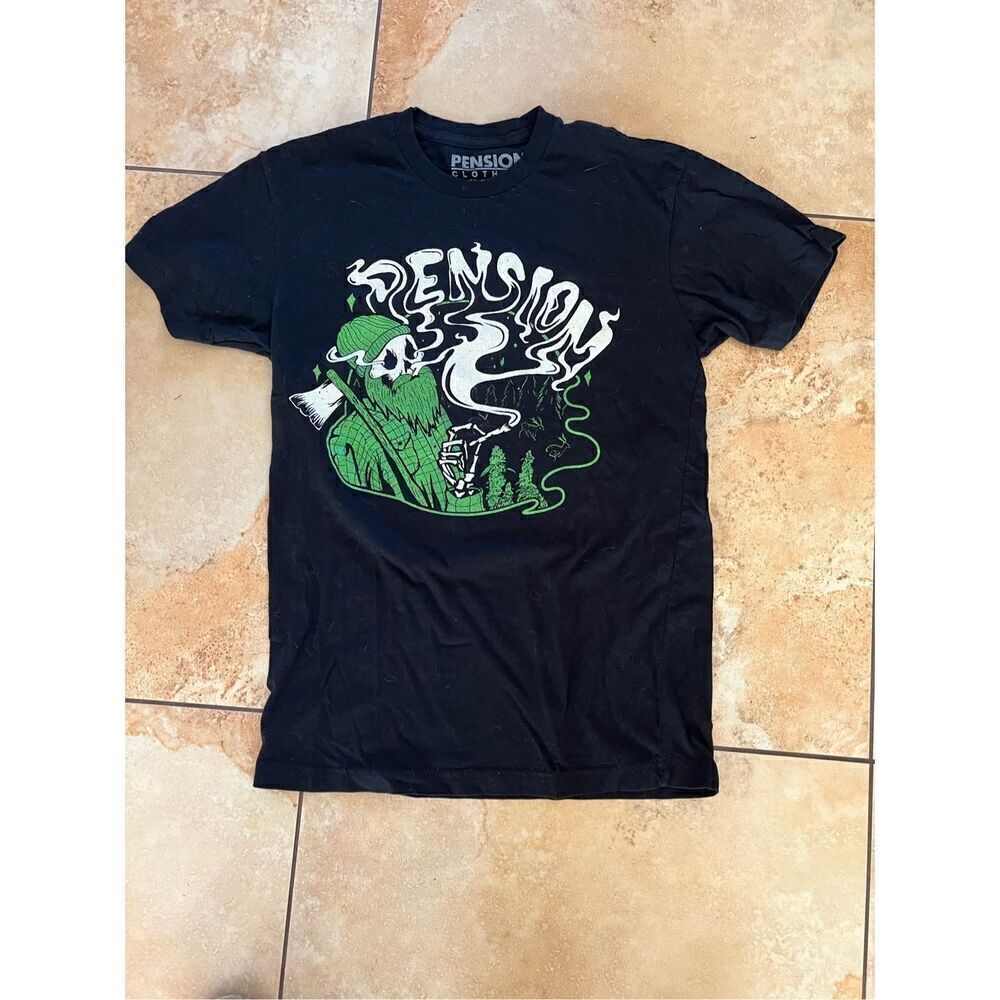 Pension Streetwear Stoner Chop Wood Canadian Bearded Skeleton black Shirt XS